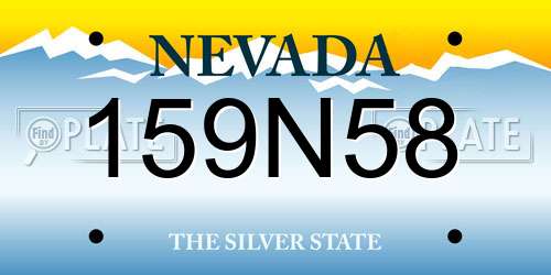 159N58 Nevada License Plate