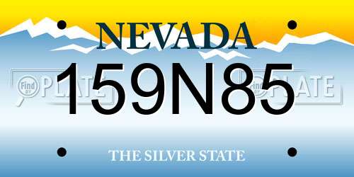 159N85 Nevada License Plate