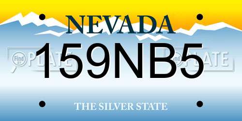 159NB5 Nevada License Plate