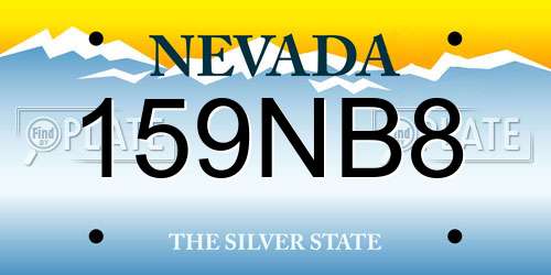 159NB8 Nevada License Plate