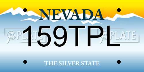 159TPL Nevada License Plate