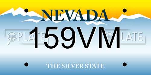159VM Nevada License Plate