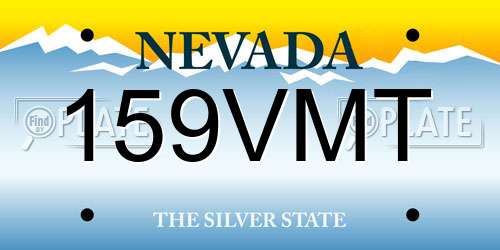 159VMT Nevada License Plate