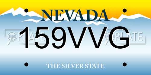 159VVG Nevada License Plate