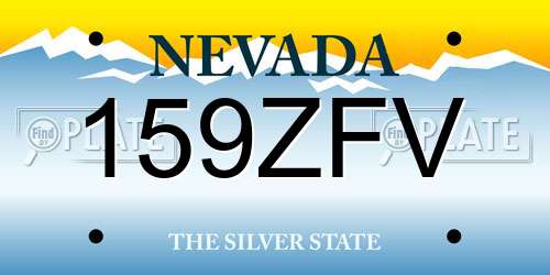 159ZFV Nevada License Plate