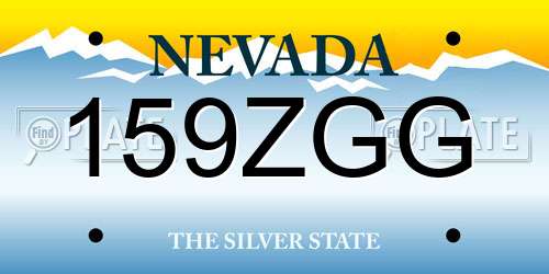 159ZGG Nevada License Plate