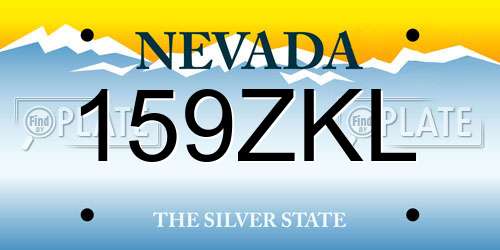 159ZKL Nevada License Plate