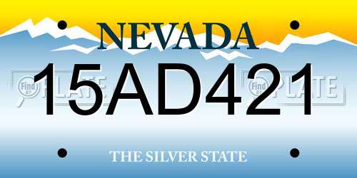 15AD421 Nevada License Plate