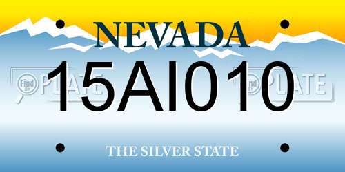 15AI010 Nevada License Plate