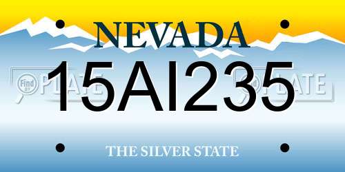 15AI235 Nevada License Plate