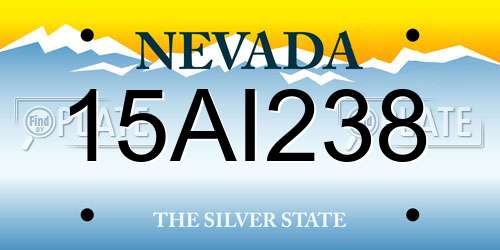 15AI238 Nevada License Plate