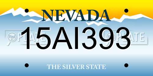 15AI393 Nevada License Plate