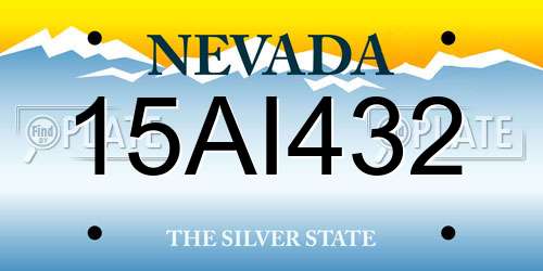 15AI432 Nevada License Plate