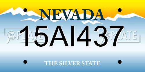 15AI437 Nevada License Plate