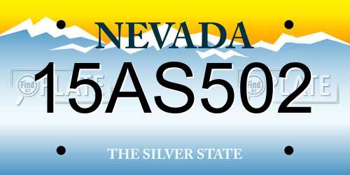 15AS502 Nevada License Plate
