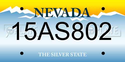 15AS802 Nevada License Plate