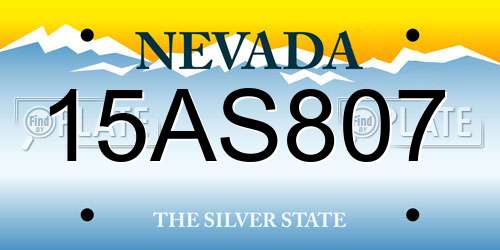 15AS807 Nevada License Plate