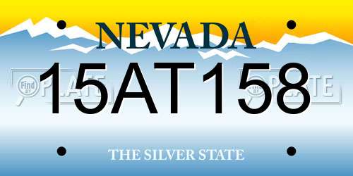15AT158 Nevada License Plate