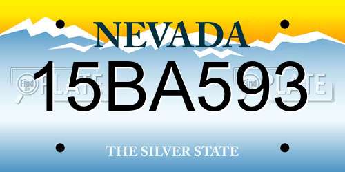 15BA593 Nevada License Plate