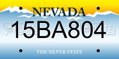 15BA804 Nevada License Plate