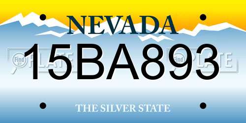 15BA893 Nevada License Plate