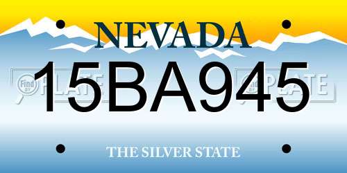 15BA945 Nevada License Plate