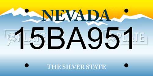 15BA951 Nevada License Plate