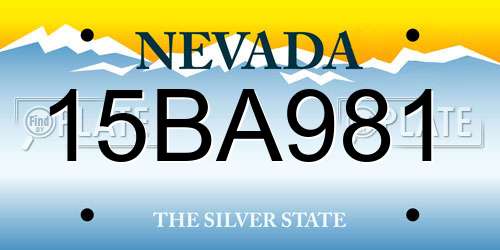 15BA981 Nevada License Plate