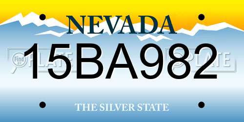 15BA982 Nevada License Plate