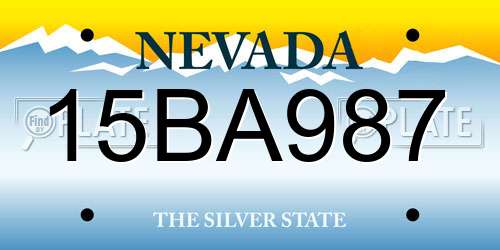 15BA987 Nevada License Plate