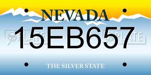 15EB657 Nevada License Plate