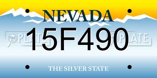15F490 Nevada License Plate