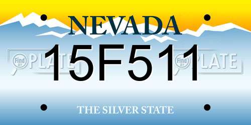 15F511 Nevada License Plate