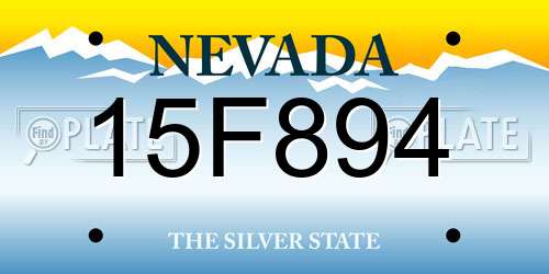 15F894 Nevada License Plate