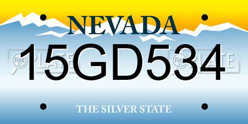 15GD534 Nevada License Plate
