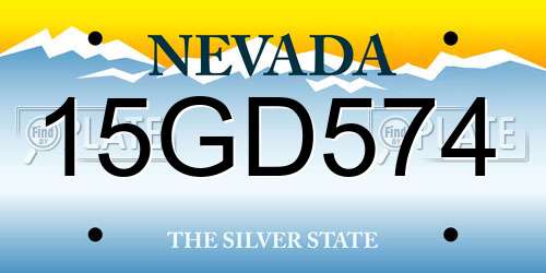15GD574 Nevada License Plate