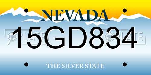 15GD834 Nevada License Plate