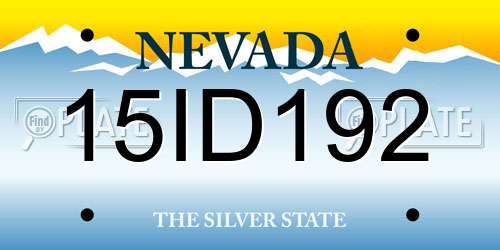 15ID192 Nevada License Plate