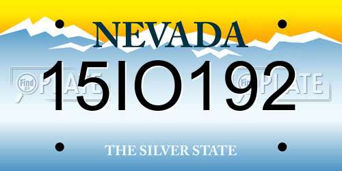 15IO192 Nevada License Plate