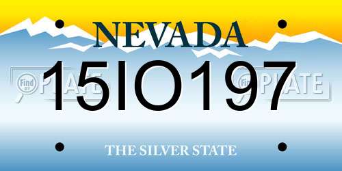 15IO197 Nevada License Plate
