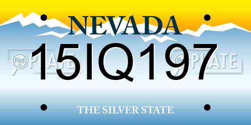 15IQ197 Nevada License Plate