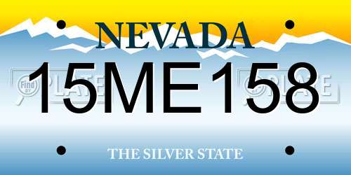 15ME158 Nevada License Plate