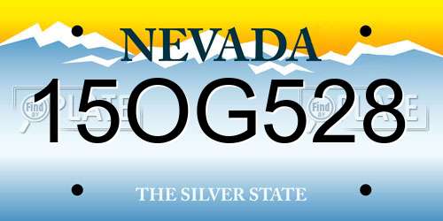15OG528 Nevada License Plate