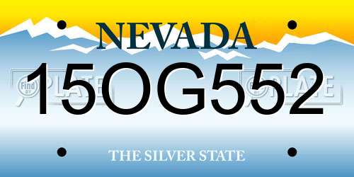 15OG552 Nevada License Plate