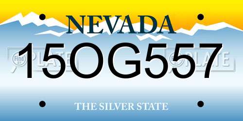 15OG557 Nevada License Plate