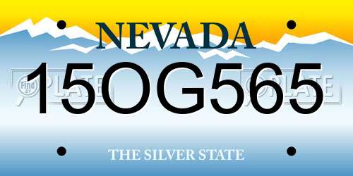 15OG565 Nevada License Plate