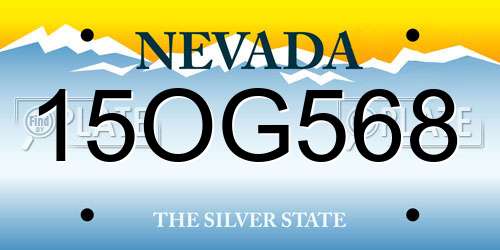 15OG568 Nevada License Plate