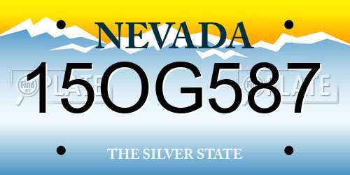 15OG587 Nevada License Plate