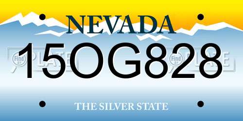 15OG828 Nevada License Plate