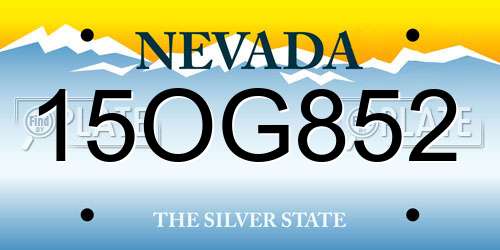 15OG852 Nevada License Plate